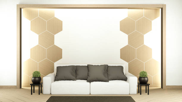 istock Interior scene mock up with sofa and decoration on room minimalism. 3D rendering 1212241628