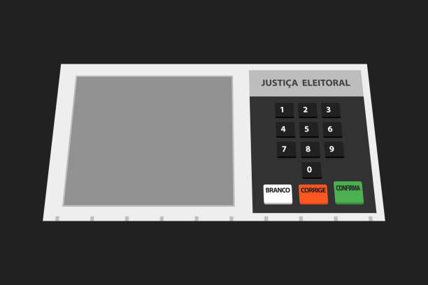 illustrations, cliparts, dessins animés et icônes de illustration d’urne brésilienne de machine électronique - voting election symbol computer icon