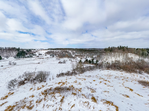 winter landscape in germany on field