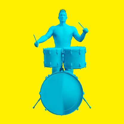 Drummer Drum Player Playing in Concert Concept