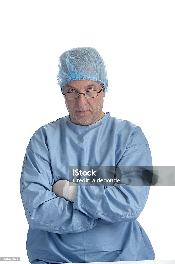 Médico com hairnet e roupas de proteção - Foto de stock de Adulto royalty-free