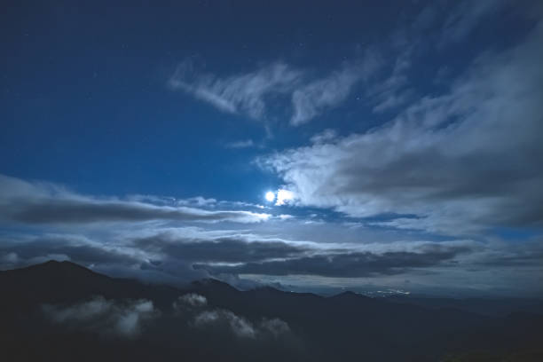 istock The bright moon in the starry sky on the cloud background 1212259210