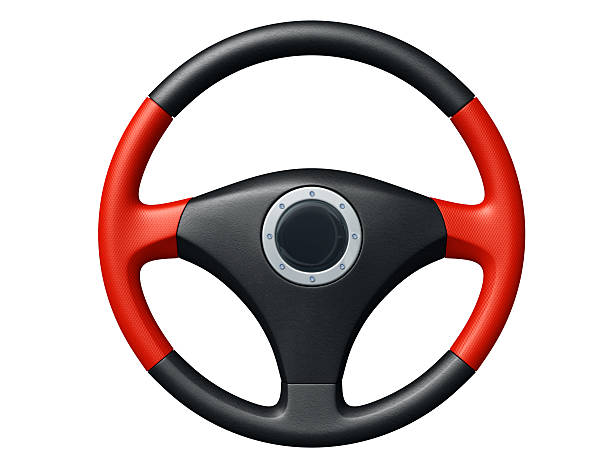 Red and black sport steering wheel
