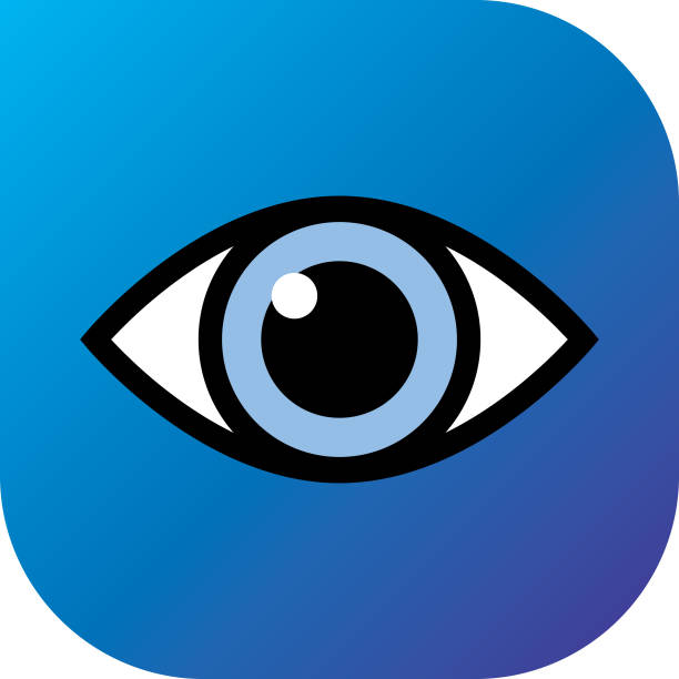 Blue Gradient Eye Icon Vector illustration of a blue gradient eye icon. blue iris stock illustrations