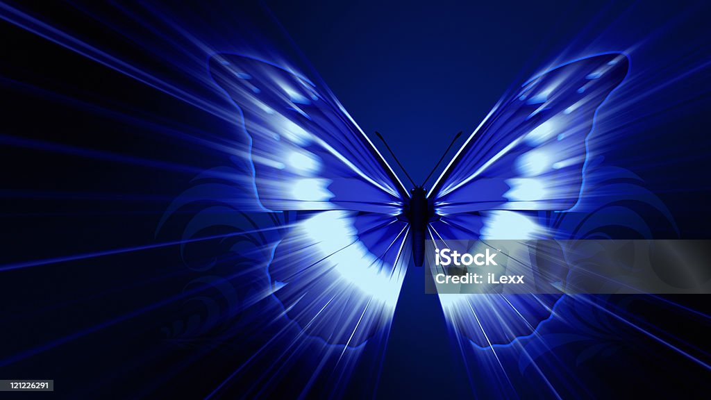 Butterfly Effect. Blue version  Butterfly - Insect Stock Photo