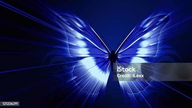 Butterfly Effect Blue Version Stock Photo - Download Image Now - Butterfly - Insect, Digitally Generated Image, Exploding