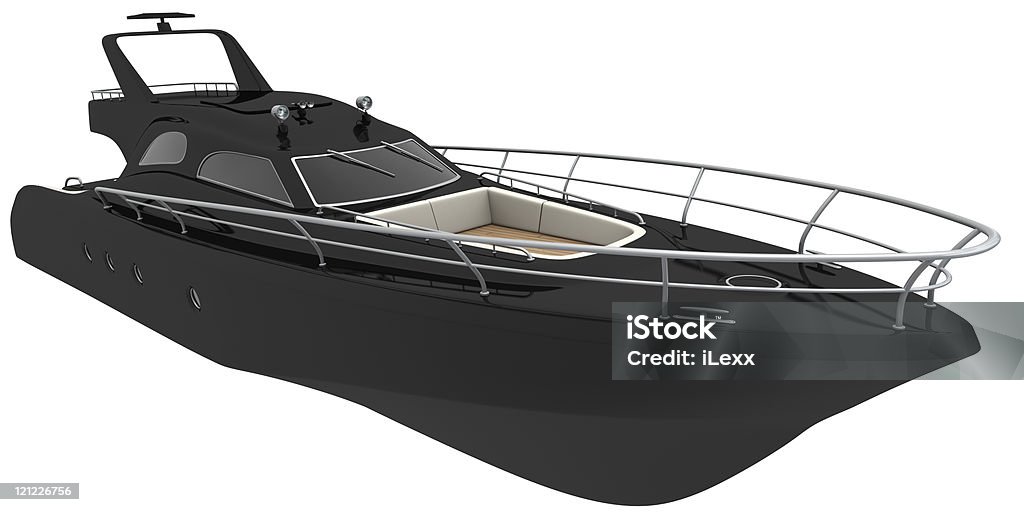 Luxury black yacht  Cut Out Stock Photo