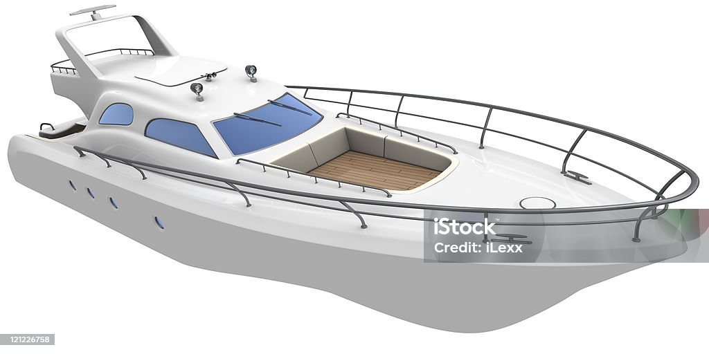 yacht di lusso bianco - Foto stock royalty-free di Motoscafo da competizione