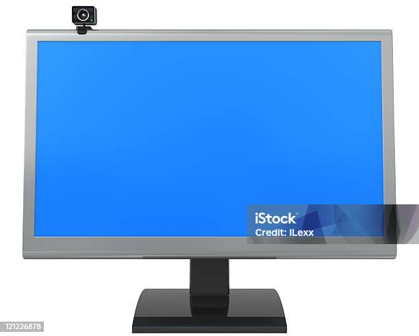 Monitor De Lcd E Web Camera - Fotografias de stock e mais imagens de Abstrato - Abstrato, Azul, Computador