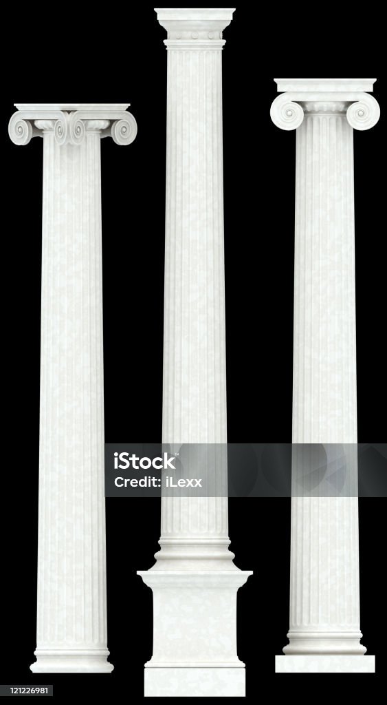 Tre antiche colonne. XXXL - Foto stock royalty-free di Architettura