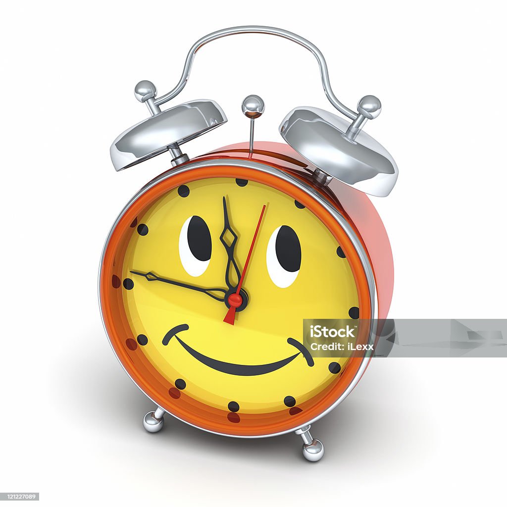 Alarm clock looks to the right and upwards  Alarm Clock Stock Photo