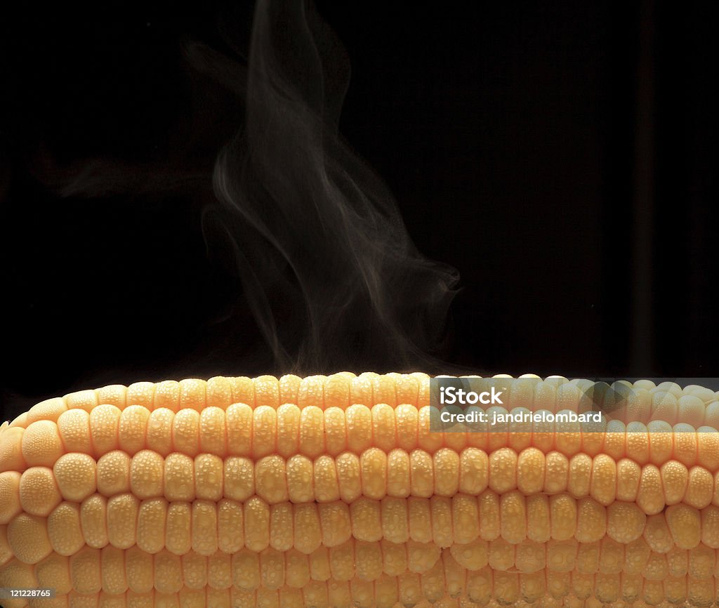 Steamy Corn  Black Color Stock Photo