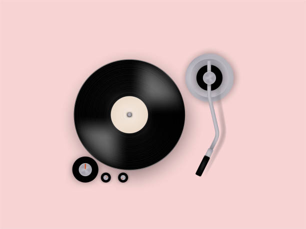 istock graphic design vector of gramophone vinyl record on record player phonograph, realistic retro design, vector art image illustration, music design concept 1212294891