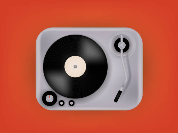 istock graphic design vector of gramophone vinyl record on record player phonograph, realistic retro design, vector art image illustration, music design concept 1212295140