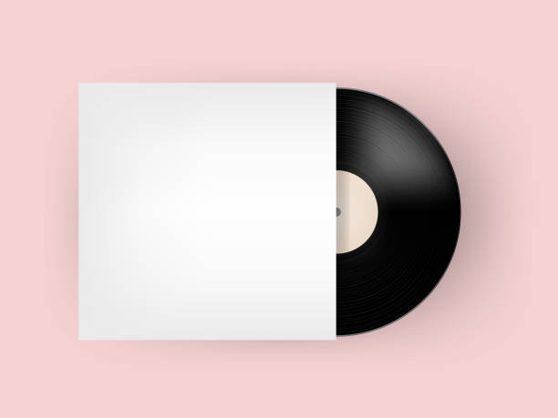 istock graphic design vector of gramophone vinyl record in white paper cover with copy space, realistic retro design, vector art image illustration, music design concept 1212295174