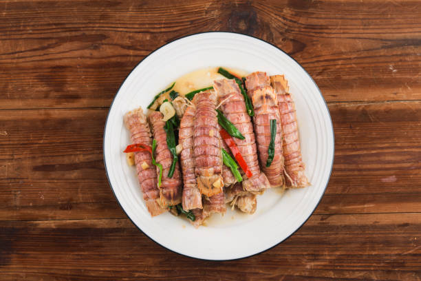 A plate of fried Mantis shrimp