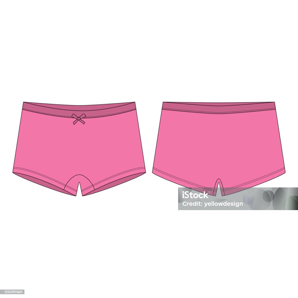 Minishort Knickers In Melange Fabric On White Background Pink