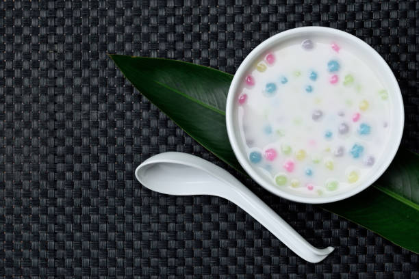istock Thai dessert ,Three-Color Rice Dumpling in Coconut Milk, Bualoy Sam Si 1212300872