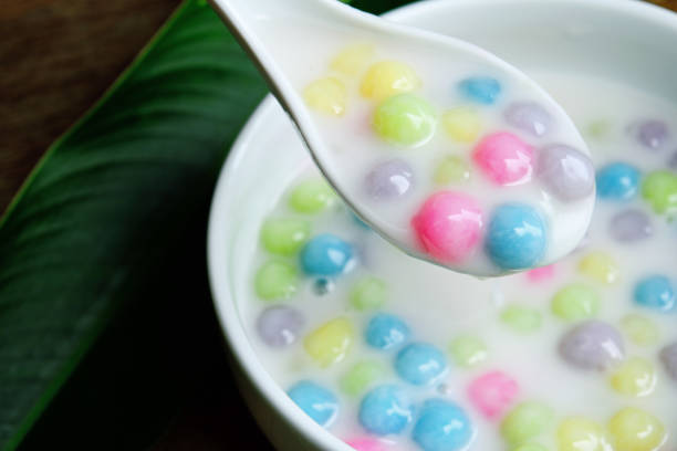istock Thai dessert ,Three-Color Rice Dumpling in Coconut Milk, Bualoy Sam Si 1212300877