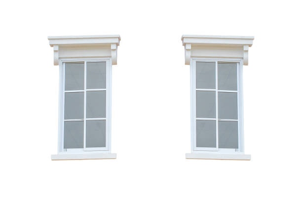 Vintage window style isolated on white background.This had clipping path.