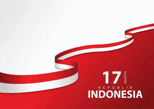 Vector illustration of Vector background with Indonesian flag concept