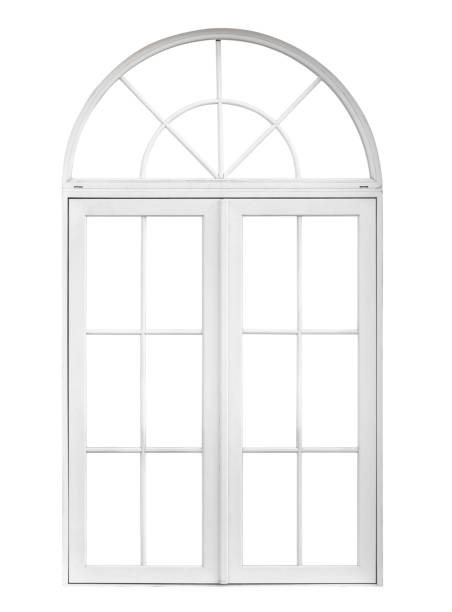 istock Real vintage house window frame isolated on white background 1212312956