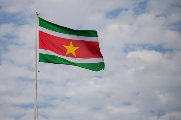 bandiera nazionale del suriname - flag of suriname foto e immagini stock