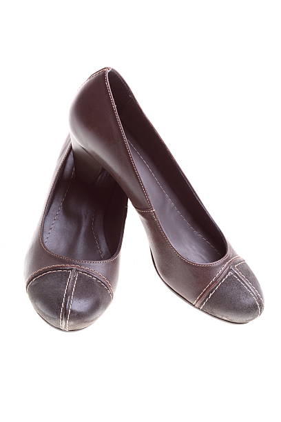 istock Woman brown shoes isolated 121231682