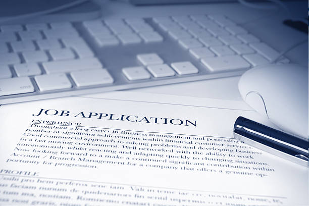 short depth of field focus on a job application
