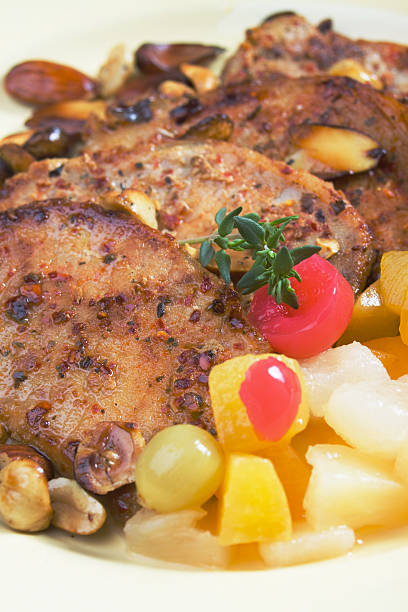 istock Caribbean style pork chops with tropical fruit 121232287