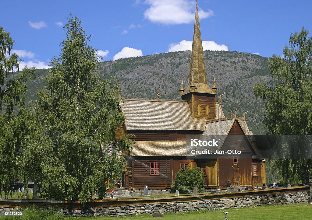 "Stavkirke" Lom, Norwegen - Lizenzfrei Stabkirche Stock-Foto