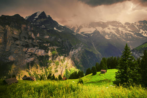 Làng Alpine Ở Thụy Sĩ Phong Cảnh Truyền Thống Của Thụy Sĩ Dãy Núi Alps Ở Thụy  Sĩ Hình Nền Thiên Nhiên Tuyệt Vời Toàn Cảnh Thụy Sĩ Du Lịch Trên Núi