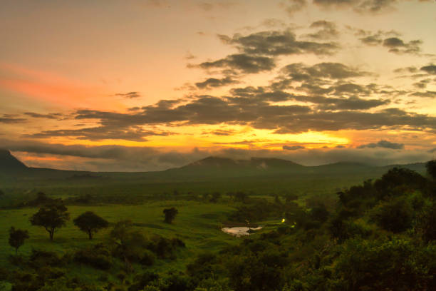 Landscapes from the National Park Tsavo East Tsavo West and Amboseli Landscapes from the Tsavo East National Park Tsavo West and Amboseli tsavo east national park stock pictures, royalty-free photos & images
