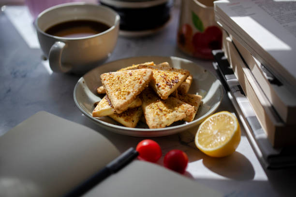 istock home baked wholewheat biscuit and coffee break 1212339887