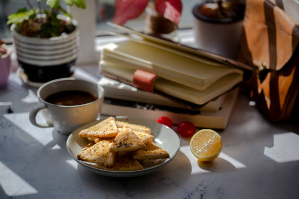 istock home baked wholewheat biscuit and coffee break 1212339893
