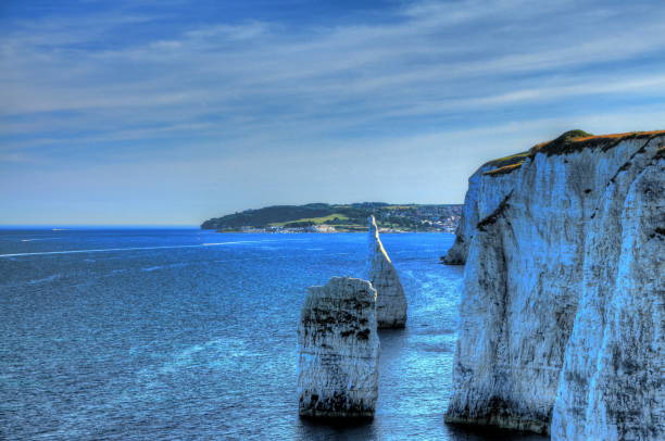 istock Old Harry Rocks cliffs on the southern coast of England 1212340593