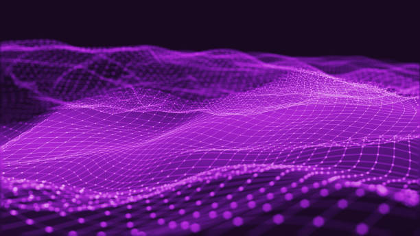 istock 3D rendering of abstract digital waves and bright square particles in space 1212340855