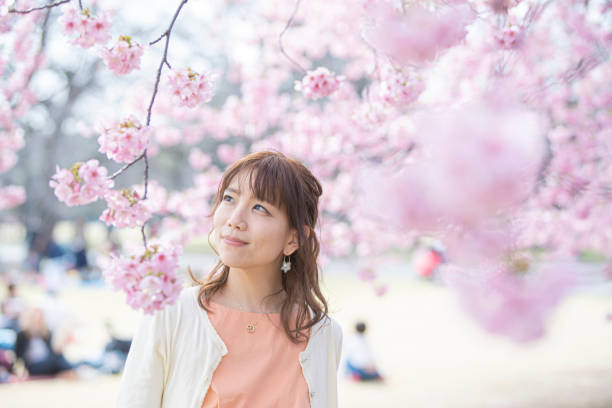 istock Portrait taken under a cherry tree 1212346293