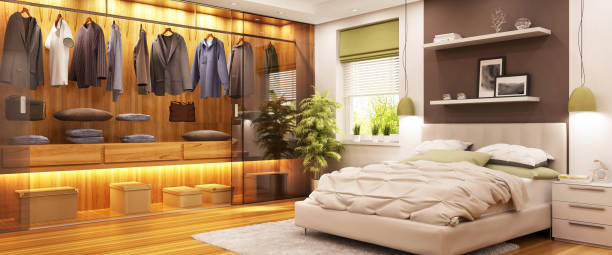 istock Modern wardrobe in bedroom 1212350490