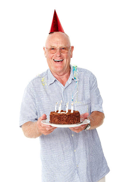 istock Senior Man Celebrating a Birthday - Isolated 121235319