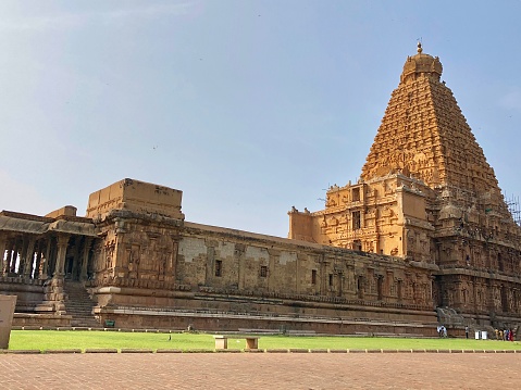 Jain temple complex on the holy Girnar hill near the Junagadh city in Gujarat. India