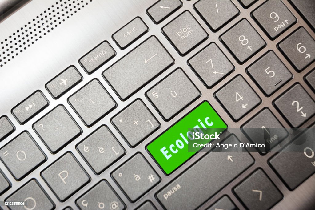 Green Back Button Computer Green Button On The Computer With The Text Ecologic Stock Photo ...