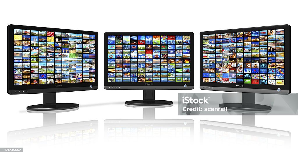 Wiele monitorów z galerii zdjęć - Zbiór zdjęć royalty-free (Monitor komputerowy)