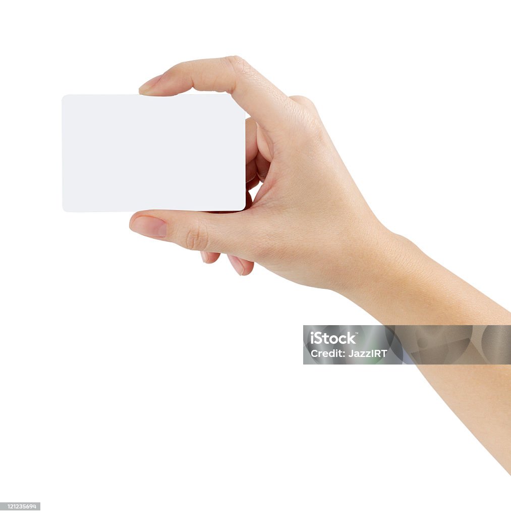 Credit card female hand holding  Greeting Card Stock Photo
