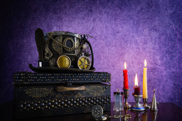 for this photo I created, colored, the suitcase, the hat and the bell with the keys, made entirely by hand and every object I found at the antique market in Rome