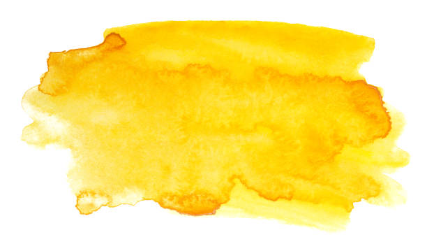 istock blot watercolor yellow element for design hand-drawn 1212360385