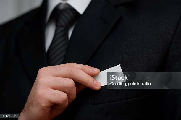 Business Card In Pocket Stock Photo - Download Image Now - Inserting, Pocket, Suit