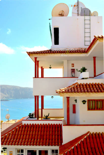istock Typical houses rooftops in the Canary regions. 1212362227