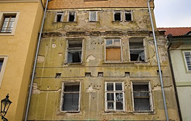 istock Old ruined and abandoned building (Prague, Czech Republic, Europe) 1212364105