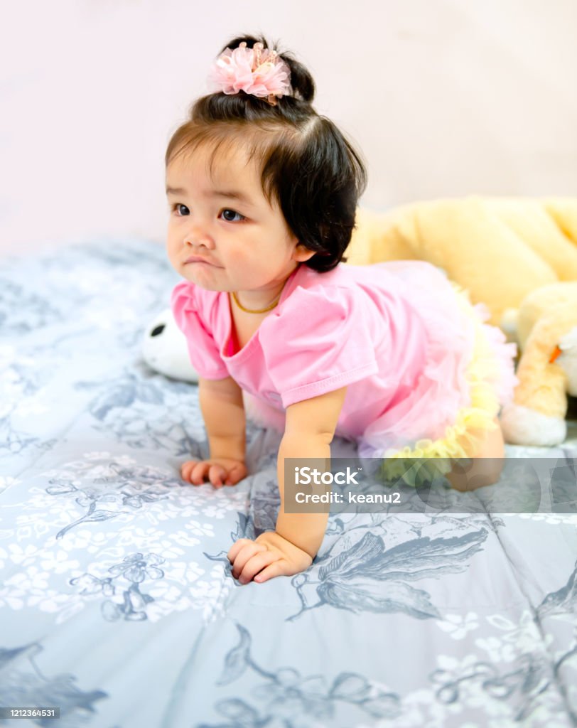 1 Year Old Cute Baby Girl Stock Photo - Download Image Now - 6-11 ...